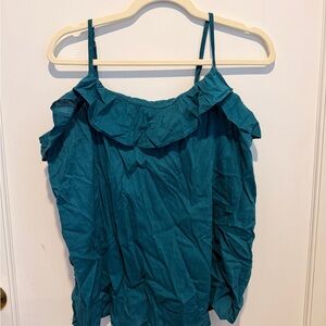 Old Navy Turquoise Ruffle Strap Blouse